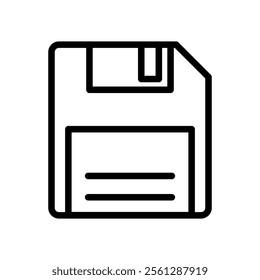 save icon. floppy disk diskette icon. flat simple line art icon.