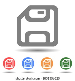 Save icon, floppy disk vector isolated