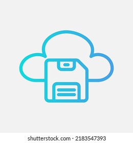 Save icon in gradient style about cloud computing, use for website mobile presentation
