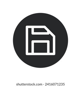 Save icon, line, black, flat, vector