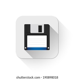 Save icon With long shadow over app button
