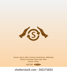 Save icon money in hands