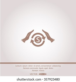 Save icon money in hands