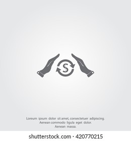 Save icon money in hands