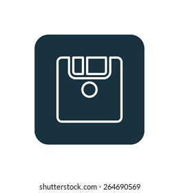 save icon Rounded squares button, on white background 