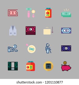save icon set. vector set about diskette, retirement, money and piggy bank icons set.