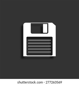 Save icon with shadow - vector illustration