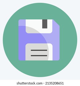 Save Icon in trendy flat style isolated on soft blue background