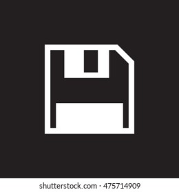 Save icon vector, diskette solid logo illustration, pictogram isolated on black