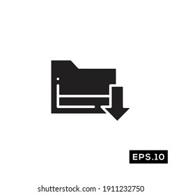 Save Icon Vector. Download Symbol Silhouette