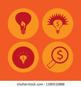 save icon. save vector icons set money ideas, looking money and bulb leaf
