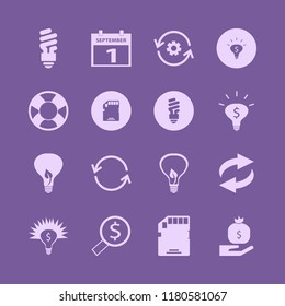 save icon. save vector icons set recycle sign, lifebuoy, recycle gear and looking money