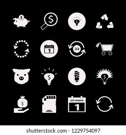 save icon. save vector icons set piggy face, memory card, money ideas and fluorescent bulb