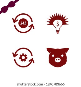 save icon. save vector icons set recycle hours, piggy face, money ideas and recycle gear