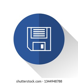 Save icon vector illustration. Isolated floppy disk symbol. Record line concept. Save diskette graphic design.