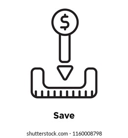 Save icon vector isolated on white background, Save transparent sign , sign and symbols in thin linear outline style