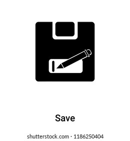 Save icon vector isolated on white background, logo concept of Save sign on transparent background, filled black symbol