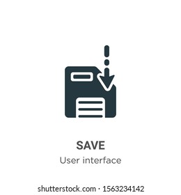 Save icon vector icon on white background. Flat vector save icon icon symbol sign from modern user interface collection for mobile concept and web apps design.
