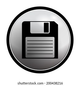Save icon - vector round button on light background