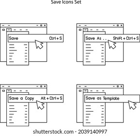 save icons set isolated on white background. save icon thin line outline linear save symbol for logo, web, app, UI. save icon simple sign.