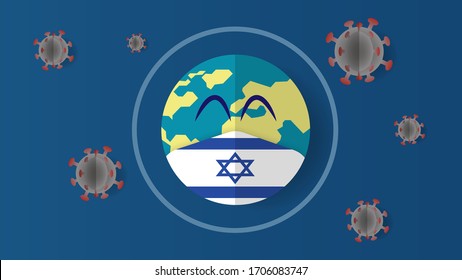 Save Israel and the world by using medical mask to prevent coronavirus, Isolated concept illustration vector