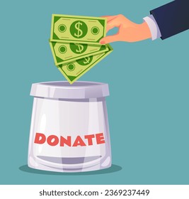 Save jar bottle bank coin donation money tip charity concept. Vector flat graphic design illustration
