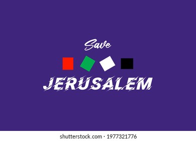 Save Jerusalem, save Palestine background  concept vector illustration