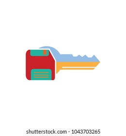 Save Key Logo Icon Design 