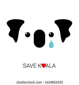 Save Koala black logo vector graphics design