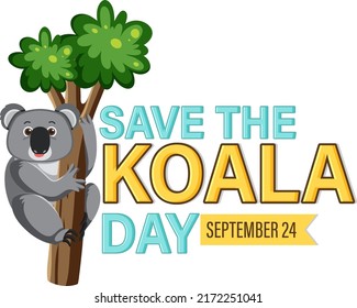 Guardar la ilustración de diseño de pancartas del día de koala