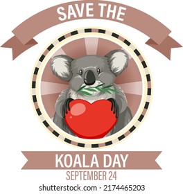 Bannerdesign-Illustration für den Koala-Tag speichern