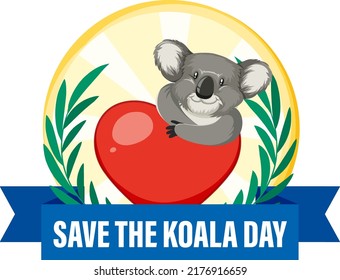 Bannerdesign-Illustration für den Koala-Tag speichern