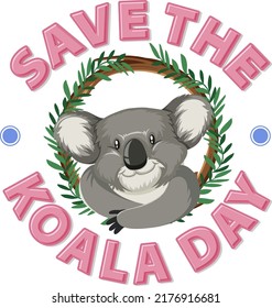 Bannerdesign-Illustration für den Koala-Tag speichern