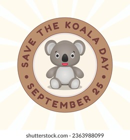 Save The Koala Day design template good for celebration usage. koala vector illustration. koala vector image. flat design. vector eps 10.