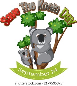 Save The Koala Day September 25 illustration