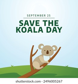 Save The Koala Day vector design template good for celebration usage. Save The Koala Day design. flat design. eps 10.