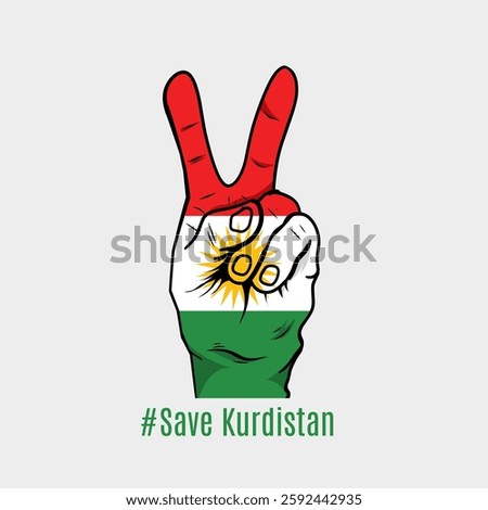 Save Kurdistan With Peace Sign Perfect for Print, Apparel, etc