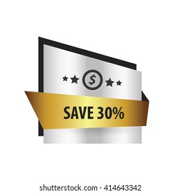 Save,  Label Design  Gold, silver