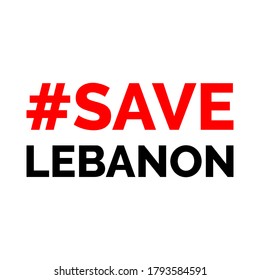 Save Lebanon text with hashtag