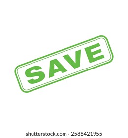 Save Letter Rubber Stamp Vector Template