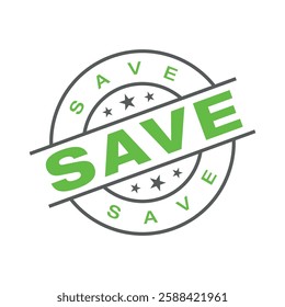 Save Letter Rubber Stamp Vector Template