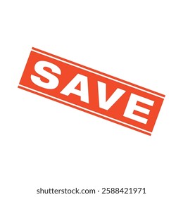 Save Letter Rubber Stamp Vector Template