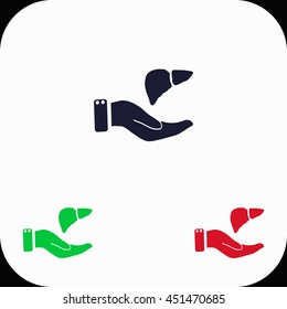 Save life Illustration set. Blue, green, red icon.