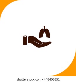 Save life sign. Brown icon on white background
