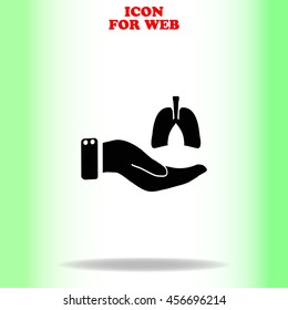 Save life web icon. Black illustration on white background