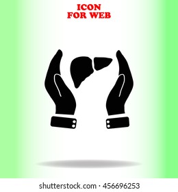 Save life web icon. Black illustration on white background