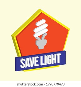 save light_3D vintage vector Label is the graphic arts,refers to pre-made images used to illustrate any medium. 