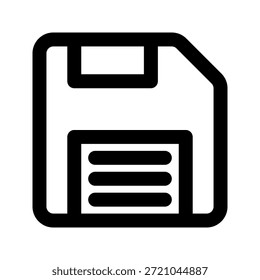 Guardar Icono de línea. El ícono se puede utilizar para Sitios web, App móviles, Plantillas de presentación, ilustración, etc.
