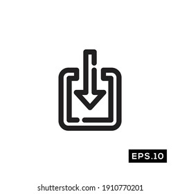 Save Line Icon Vector. Download Symbol Silhouette