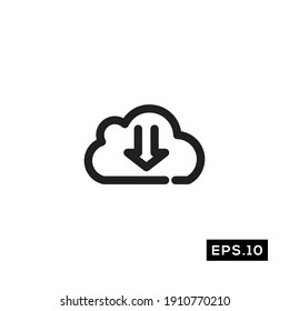 Save Line Icon Vector. Download Symbol Silhouette